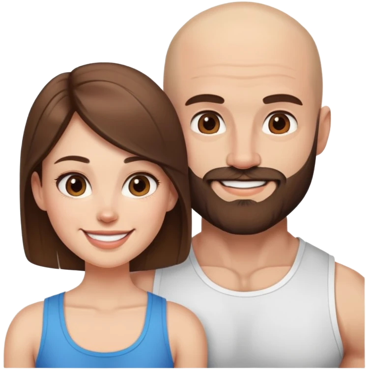 Beautiful light brunette missing her muscular  bald beard husband emoji