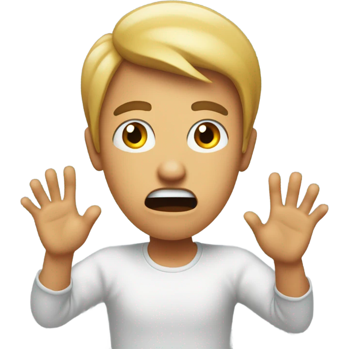scared with hands up emoji