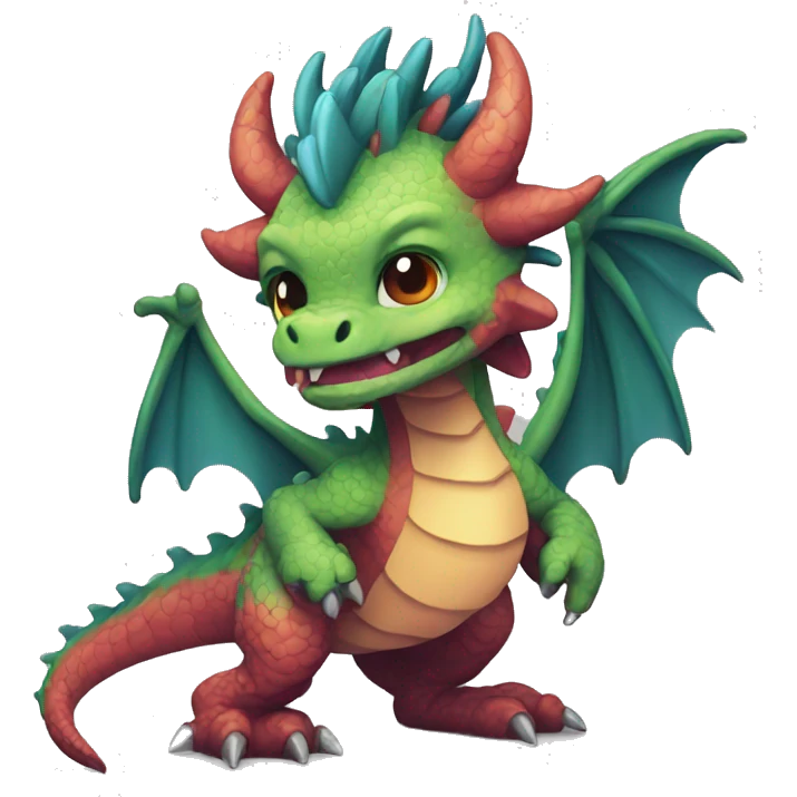 dragon cute pixel style emoji
