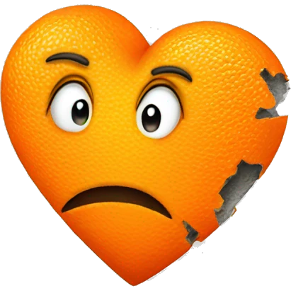 broken orange colored heart  emoji