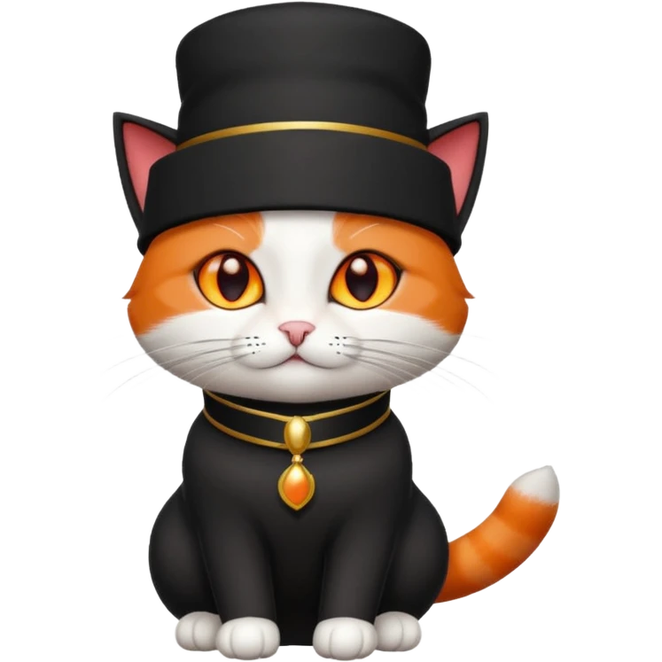 black suited catwith fes hat emoji