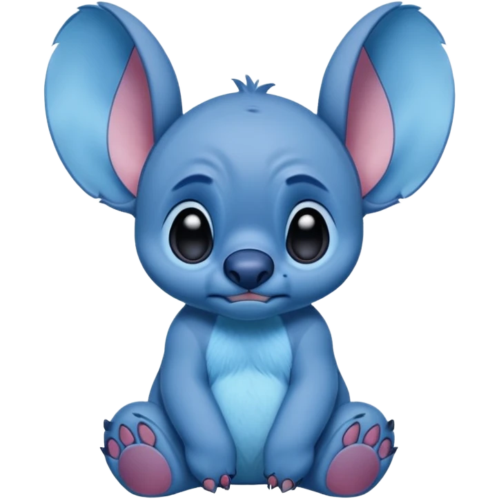 sad Disney stitch full body and cute emoji