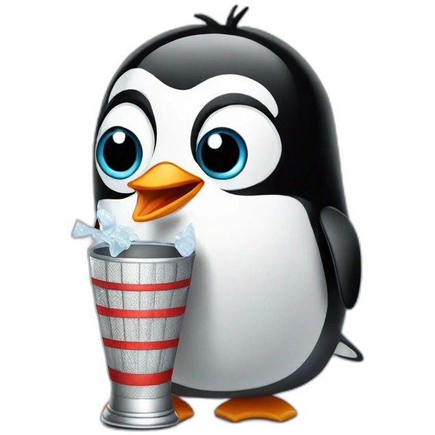 Penguin holding a sign saying Stanley Cup emoji