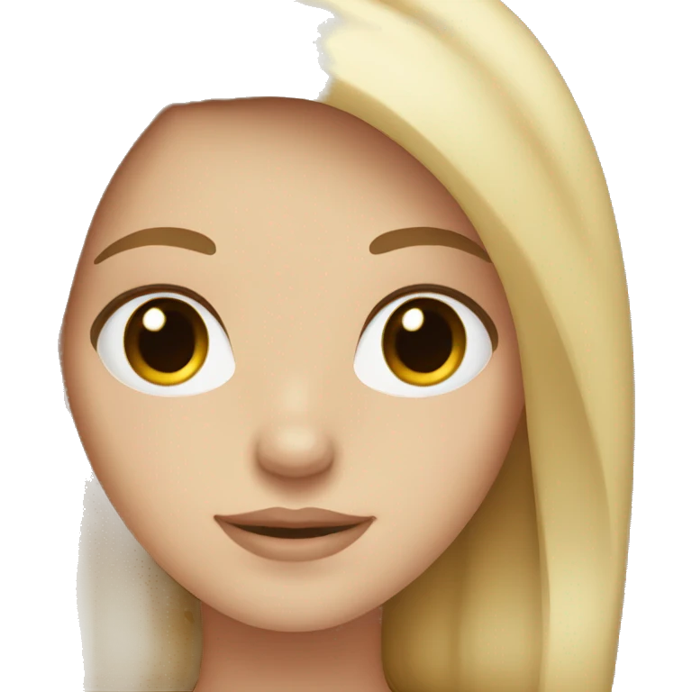 White girl with brown eyes and blond hair emoji