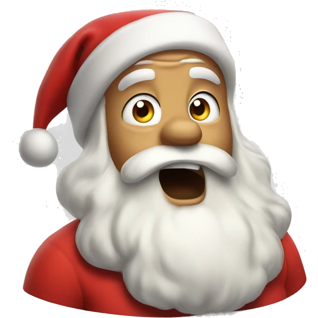 shocked Santa with his mind blown emoji