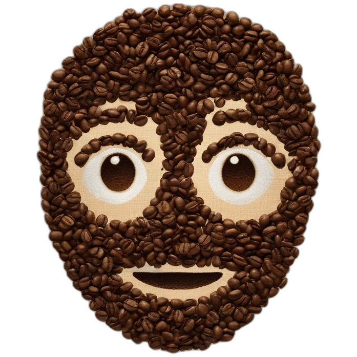 a speech buble made with coffee beans emoji