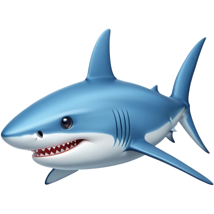 A friendly blue shark emoji