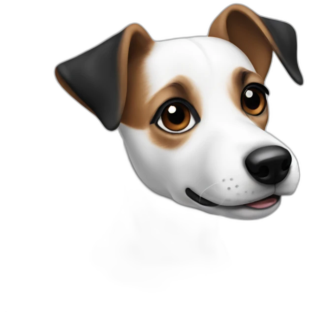 jack russell white with black ears emoji