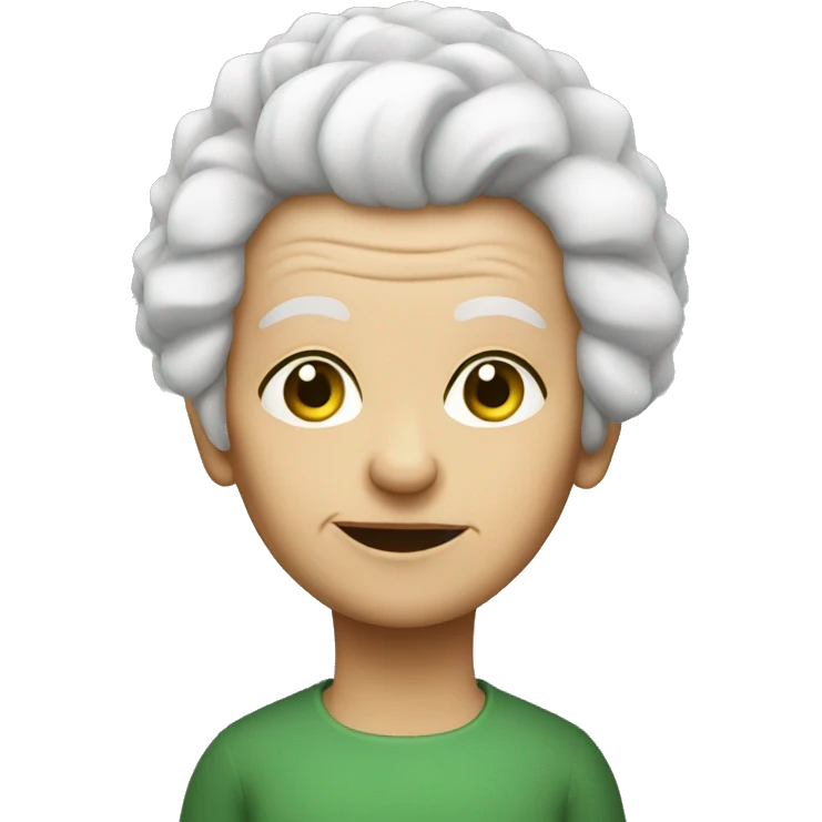 old woman white hair green eyes mohawk emoji