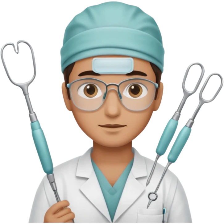 neurosurgeon holding surgical instruments emoji
