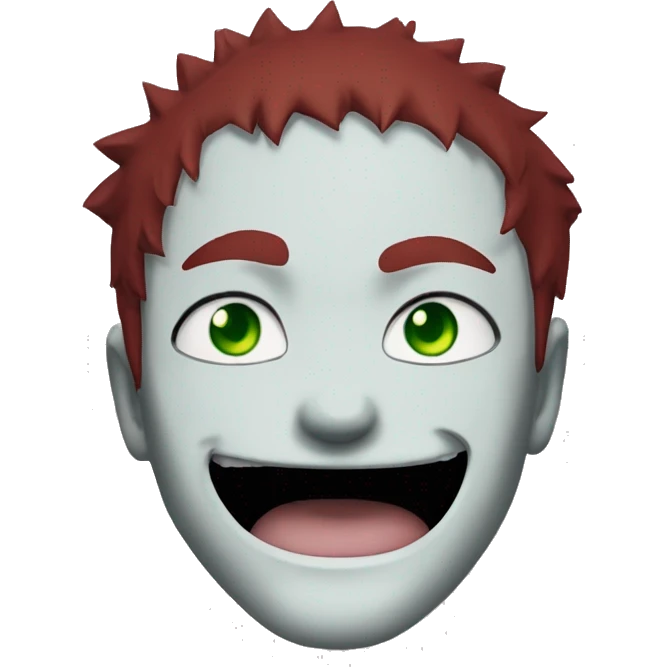 gaara from naruto with face tattoo green eyes laughing emoji