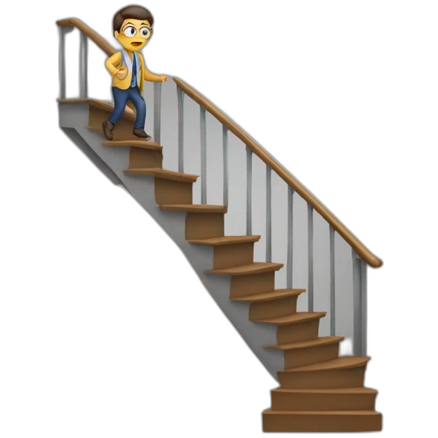 Professeur qui tombe des escaliers  emoji