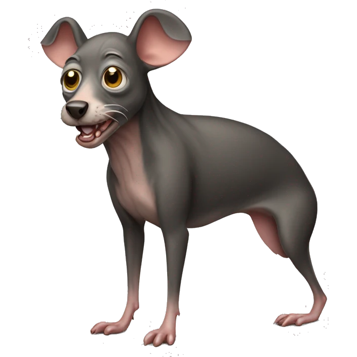 Ugly crusty full body rat dog emoji
