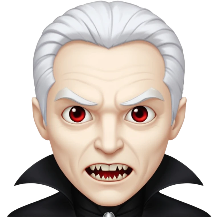 White skin white hair black eyes black clothes scary Vampire emoji