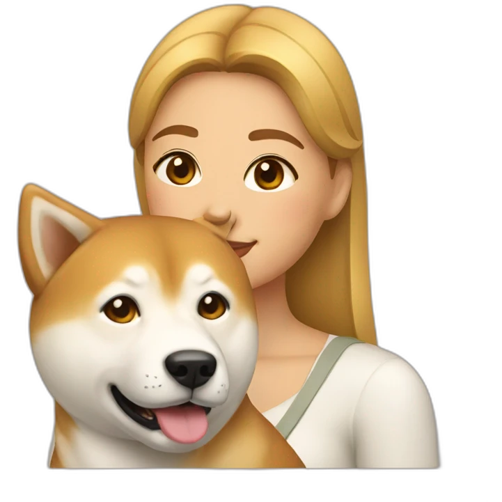Mujer con shiba inu emoji