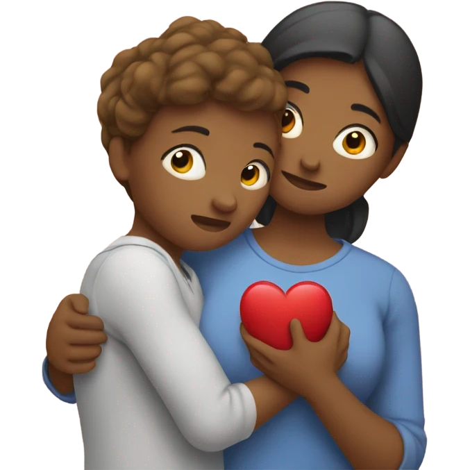 Mother holds her heart in her arm emoji