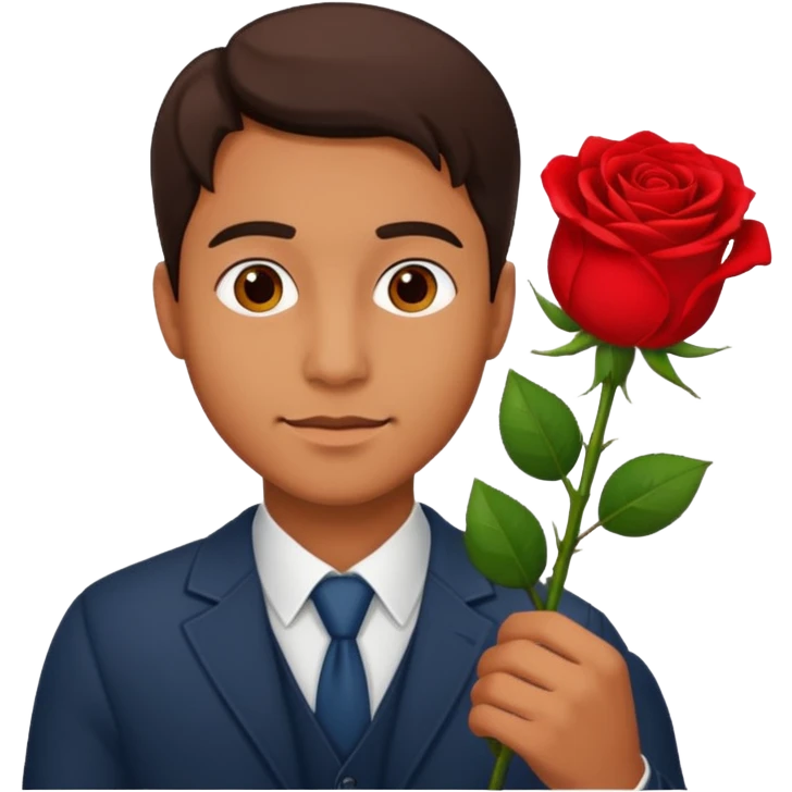 man holding flower emoji