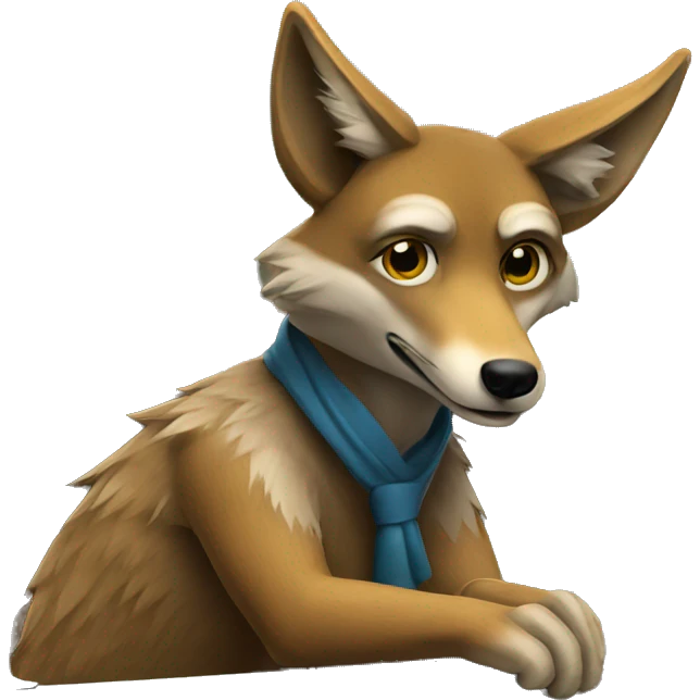 Coyote sitting on top of a bar emoji