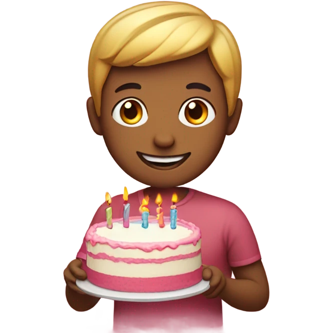 Emoji of a person holding a cake emoji