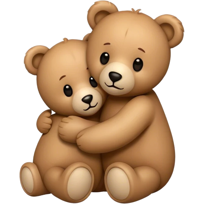 Two teddy bears hugging emoji