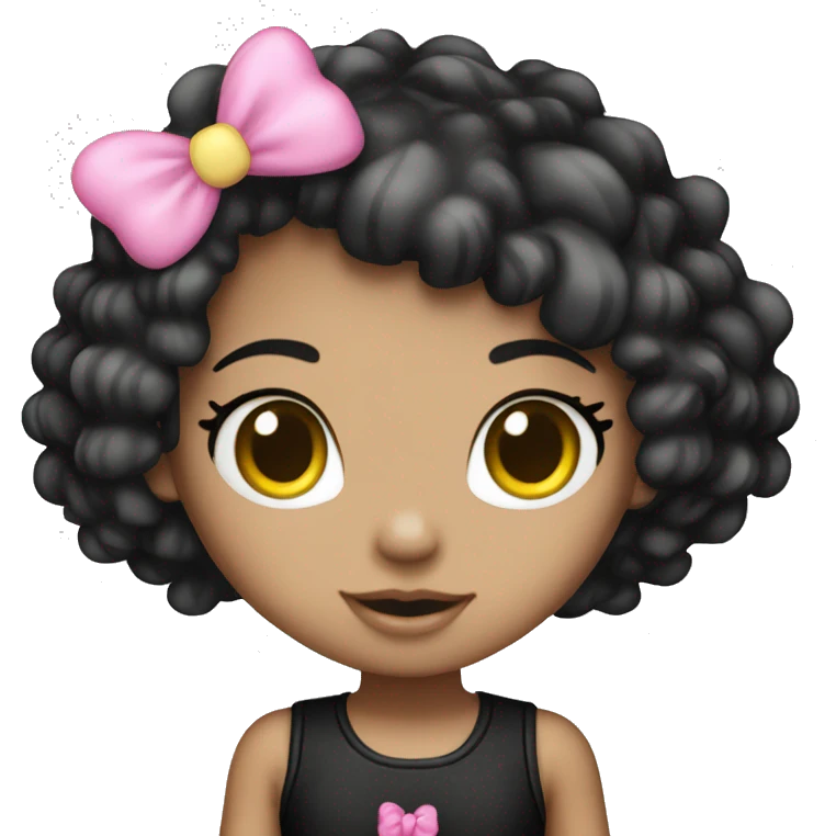 Cute Hello Kitty girl black emoji