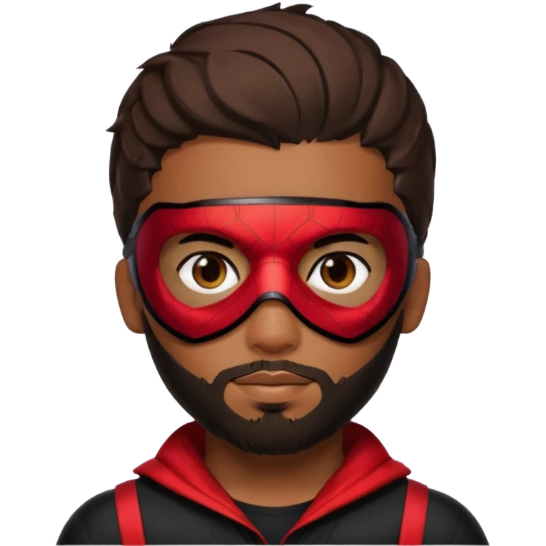 Miles Morales with beard, eye mask, low fade hair cut emoji