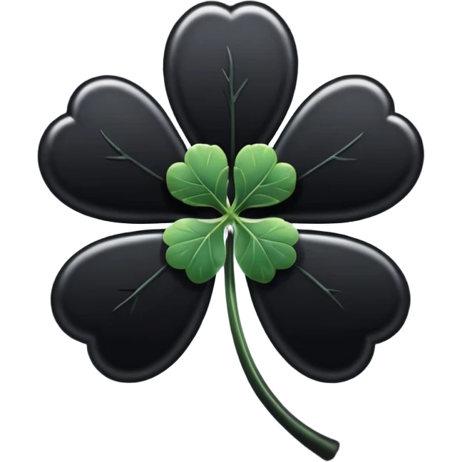 Five leaf black clover emoji