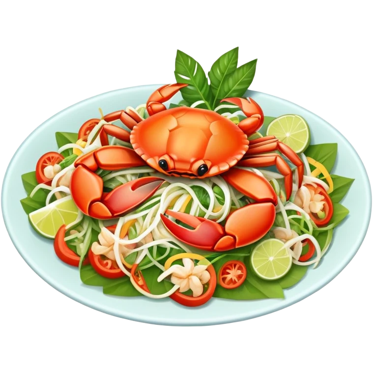 Thai papaya salad with crab dish emoji