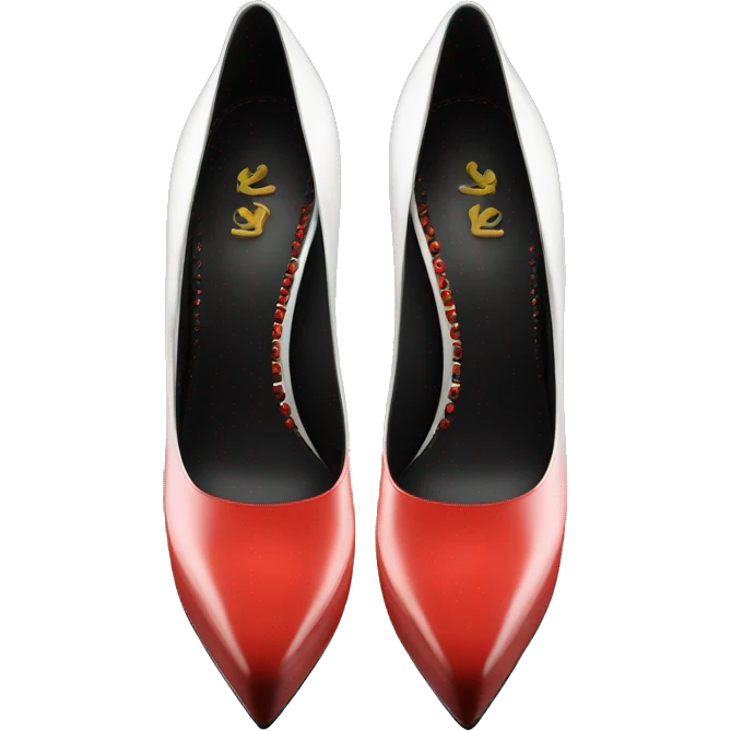 platform black heels red bottom emoji