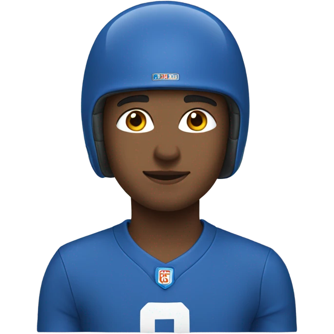 boy in blue sportswear helmet emoji
