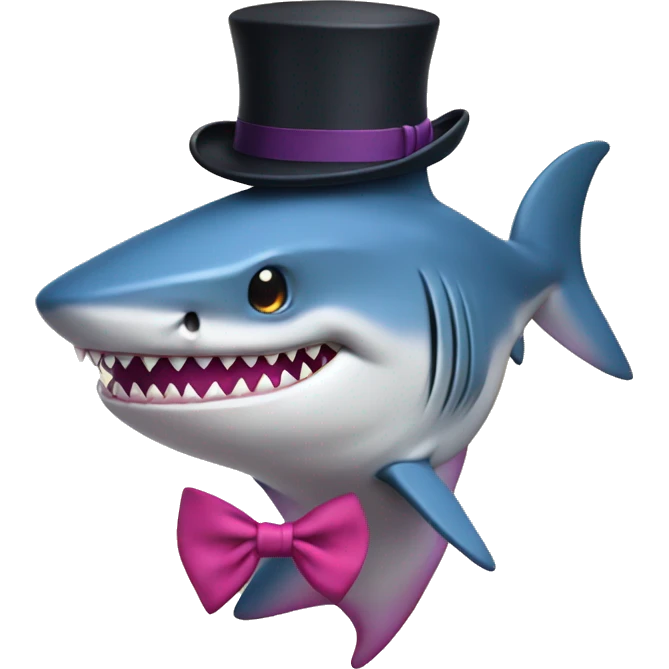 bisexual shark with tophat emoji