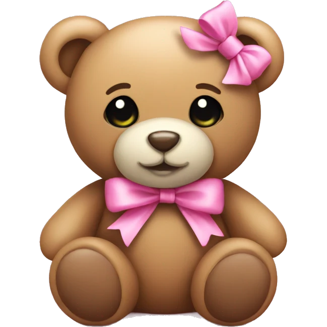 teddy with pink bow emoji
