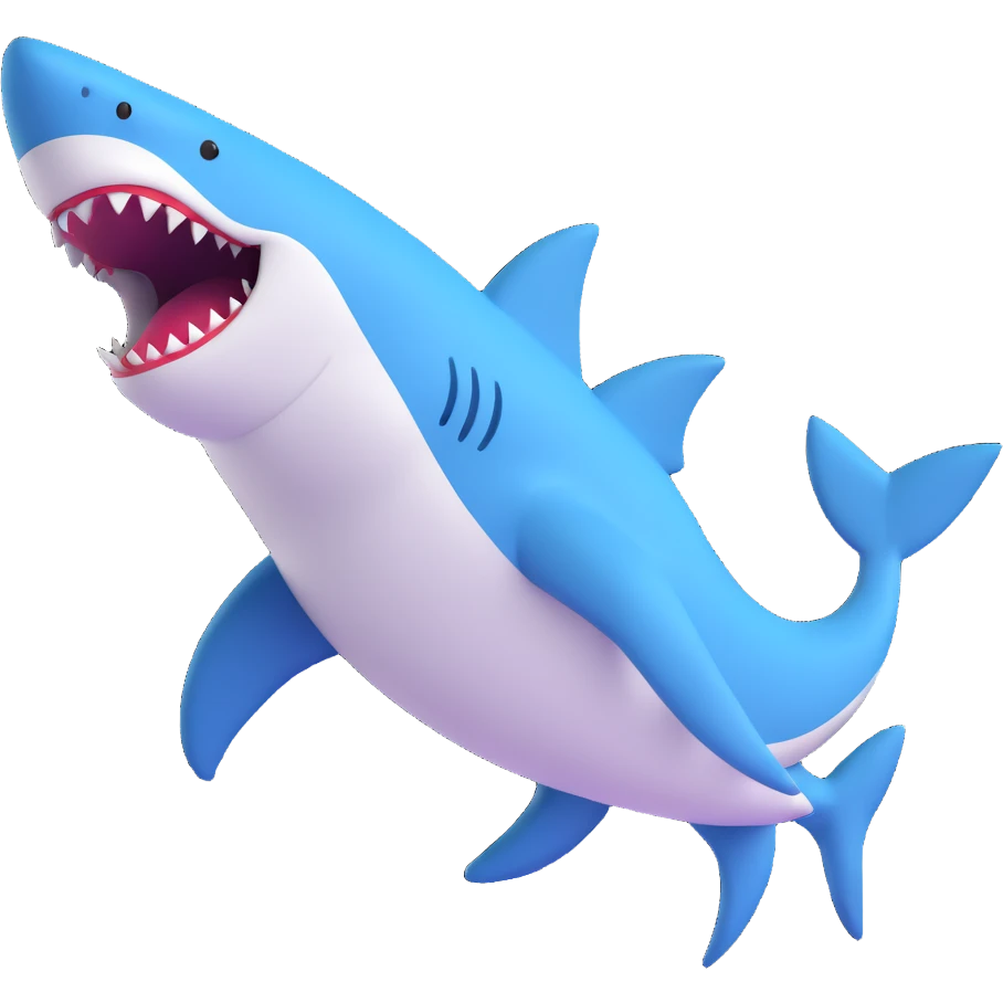 shark with colorful shoes emoji