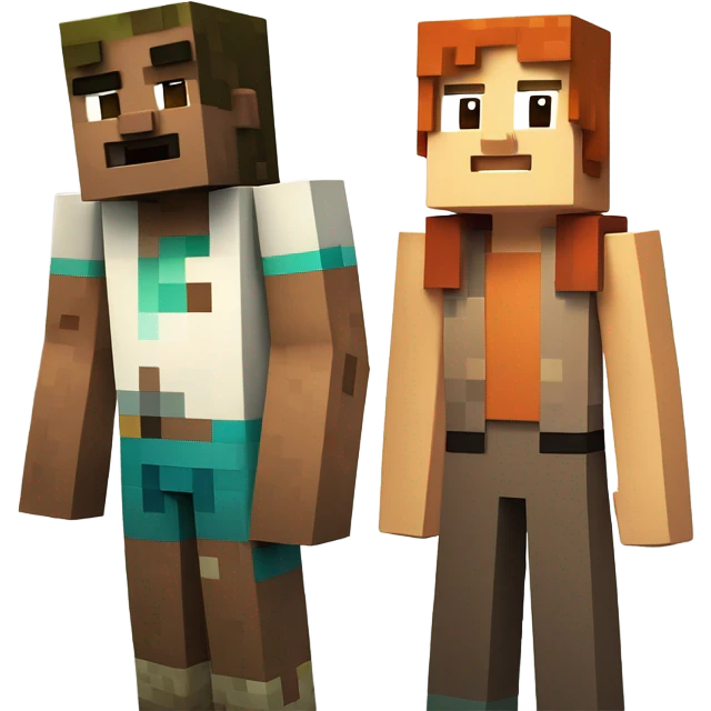Minecraft character and a YEEPs character laughing emoji