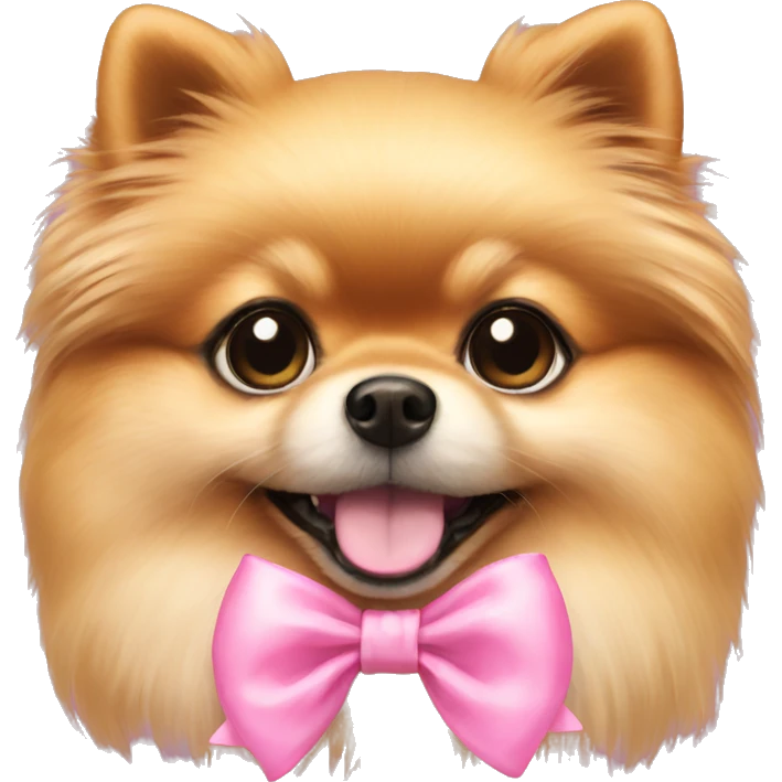 Pomeranian pink bow emoji
