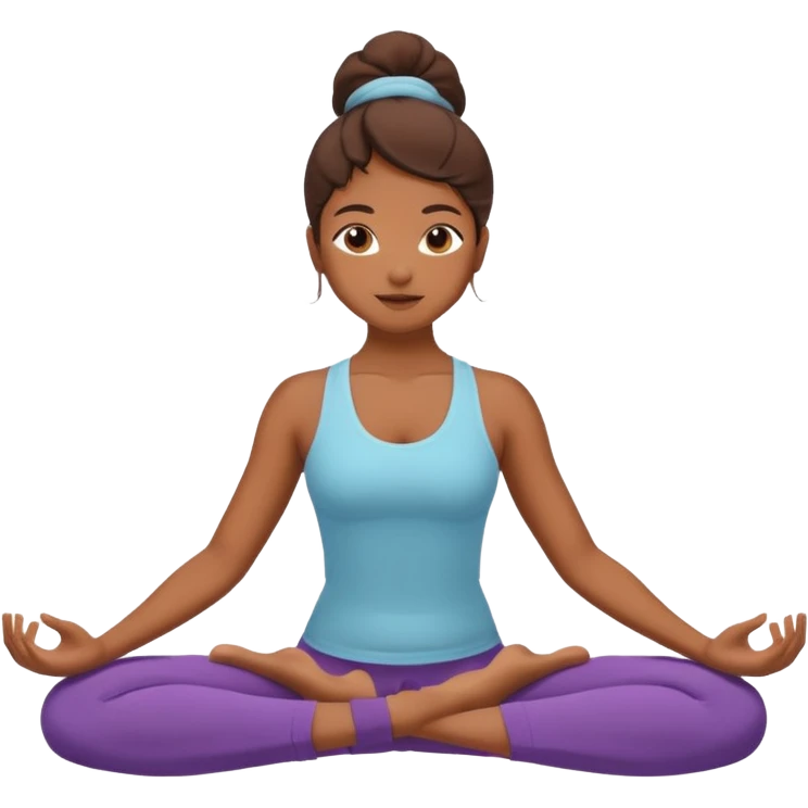 Fille qui fait yoga brune emoji