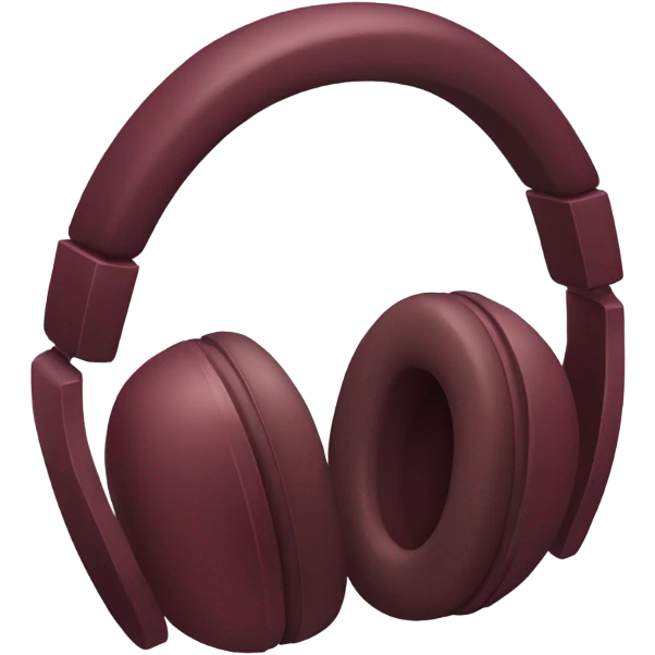 Burgundy headphones emoji