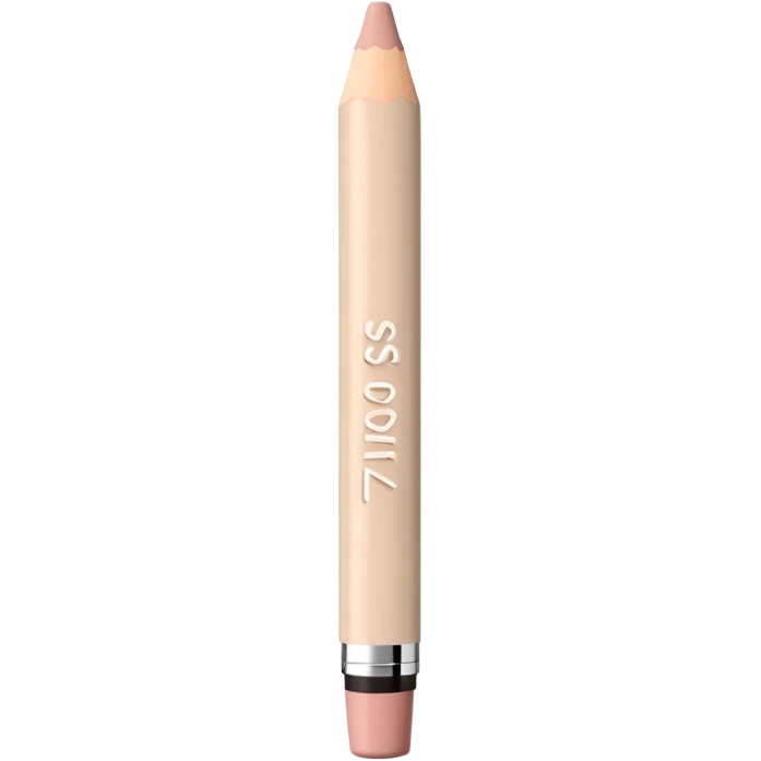 3D emoji-style lip pencil in nude beige color, labeled ‘Miss Tais 765’, with a sleek minimalist design. emoji