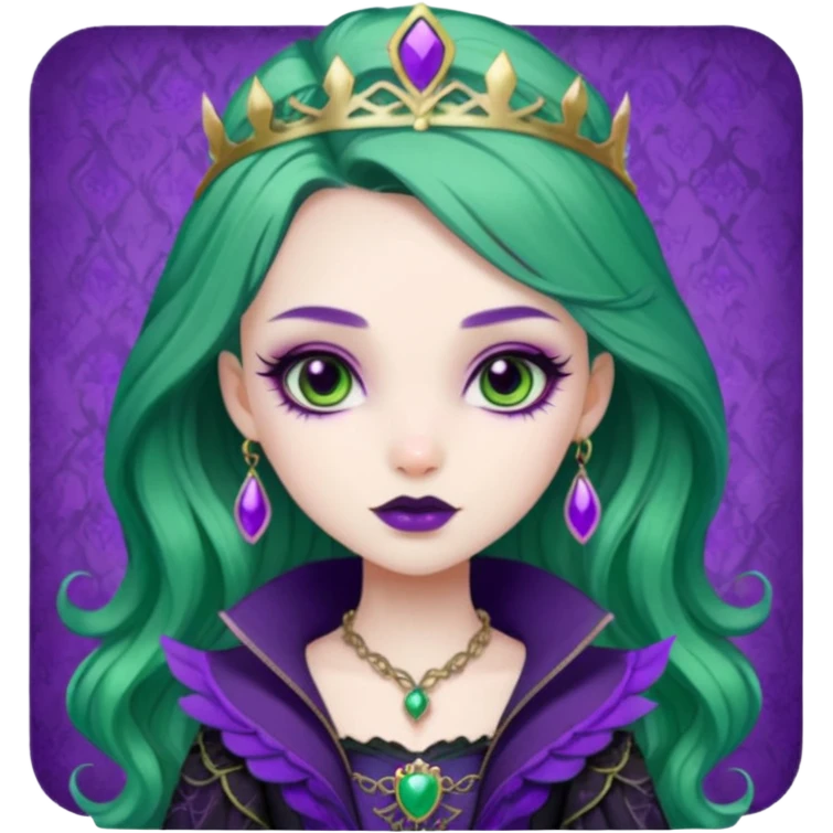Raven Queen green purple ever after high emoji