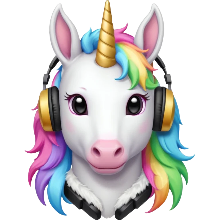 headphone wearing unicorn emoji