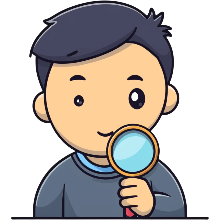 student holding a magnifying glass emoji