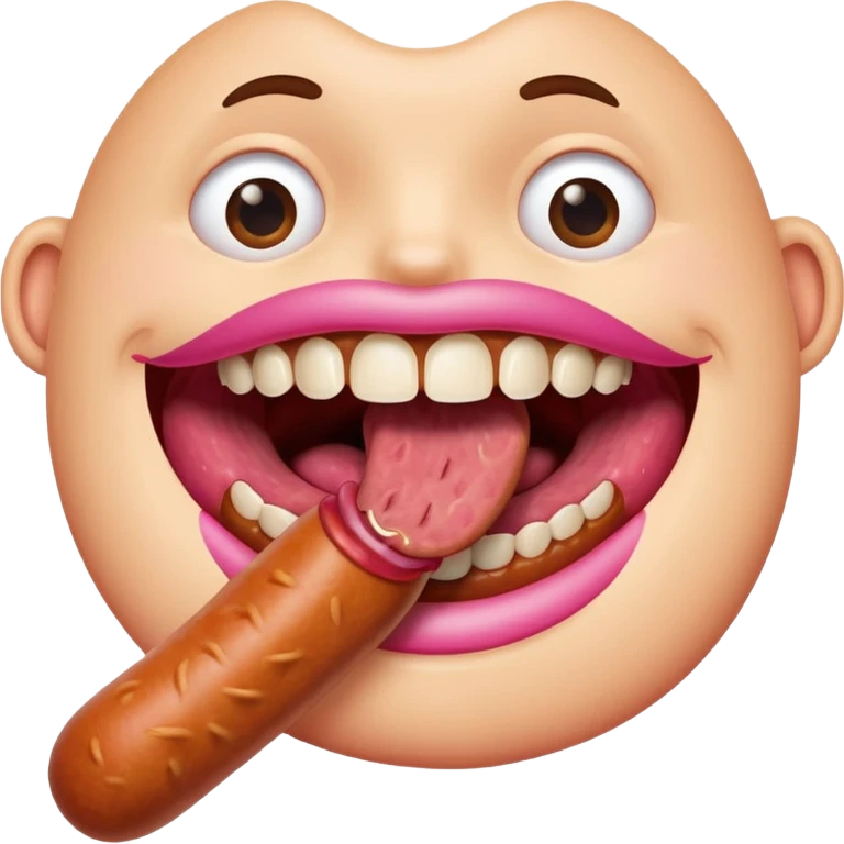Mouth on sausage emoji