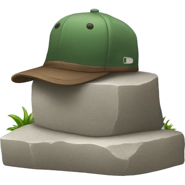 a cap on top of a stone emoji