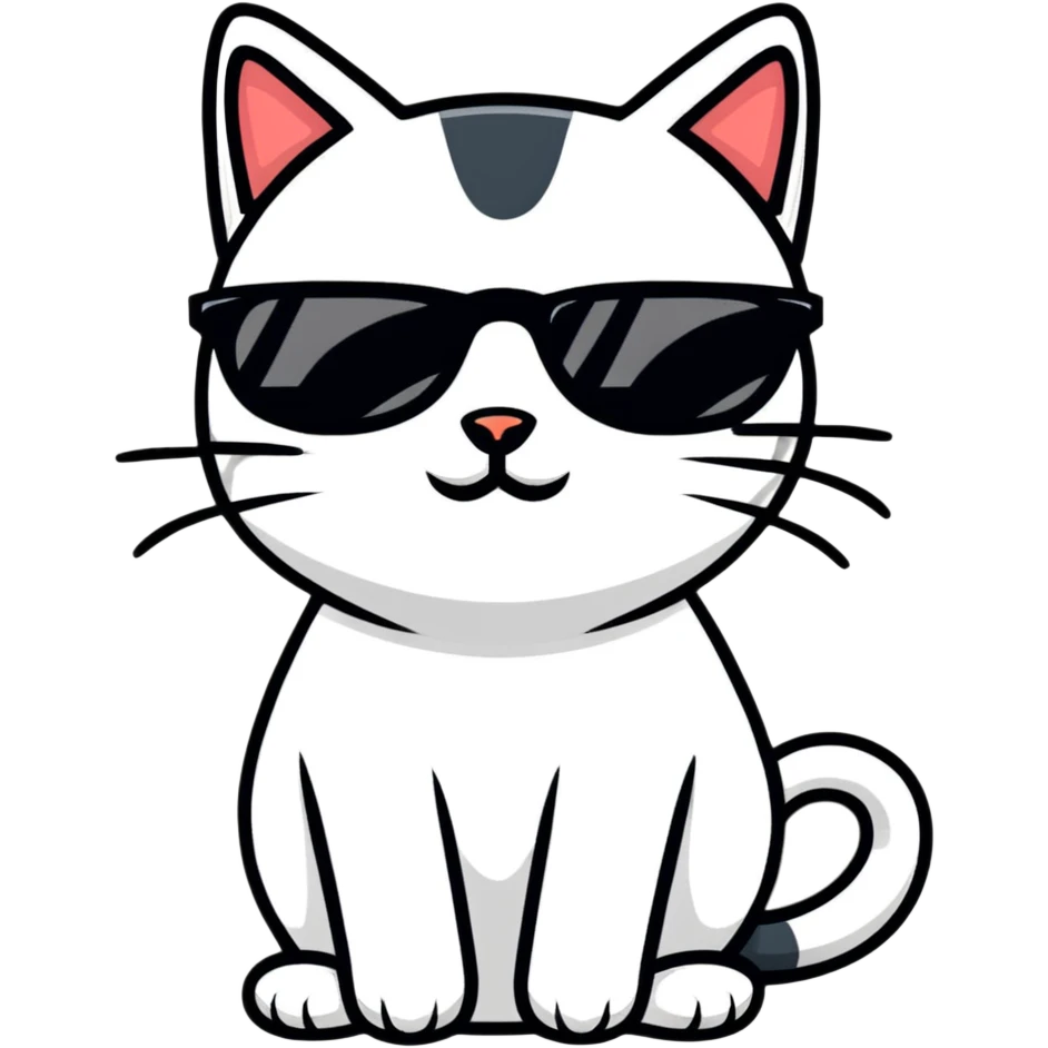 Cat with sunglasses emoji