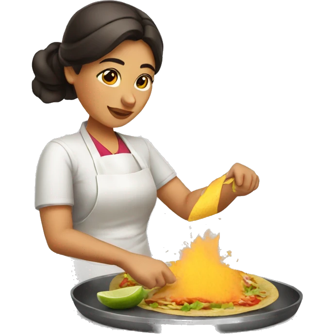 Mexican woman cooking tacos emoji