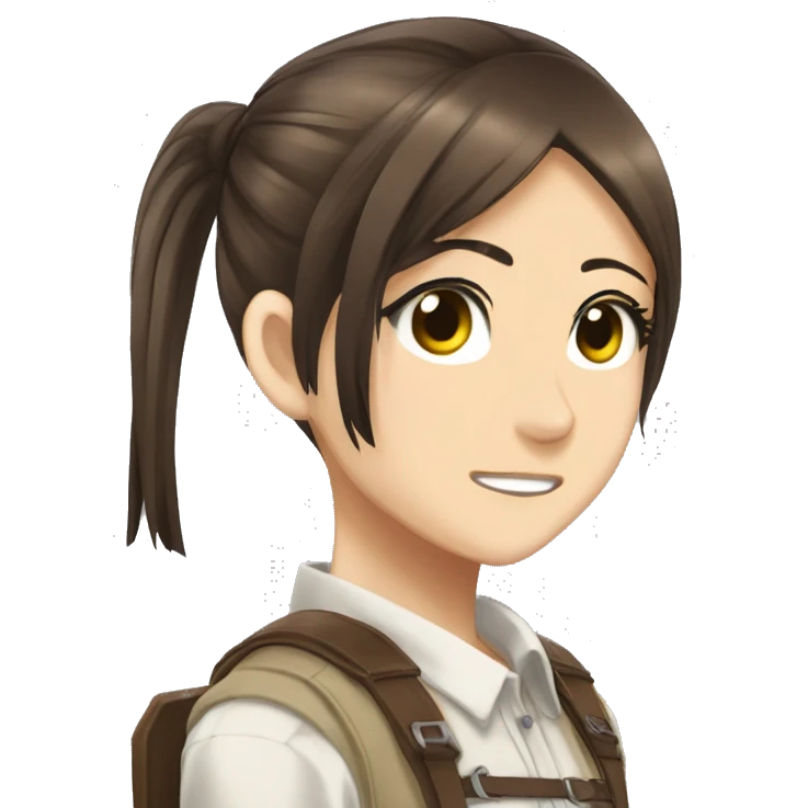 Sasha Braus brown hair hair in a ponytail anime attack on titan emoji