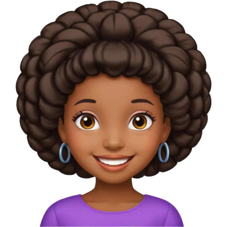 black girl kid with Bouffant emoji