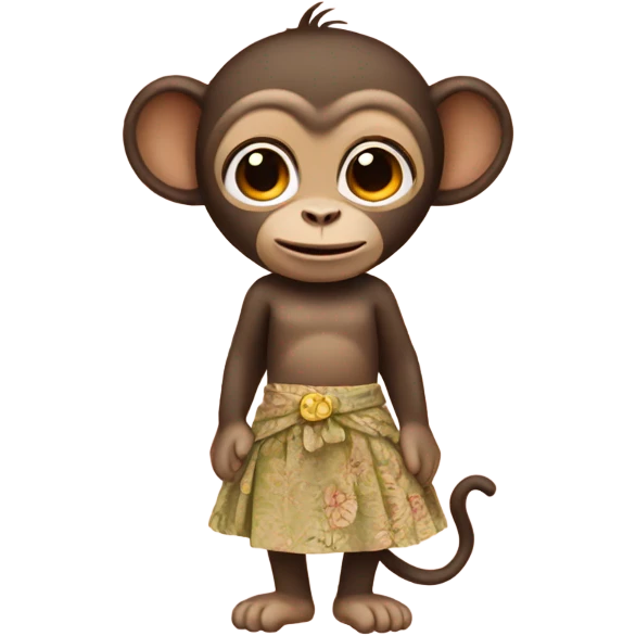 Monkey with a skirt  emoji