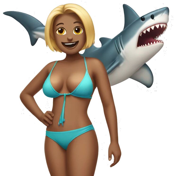 shark with a bikini emoji