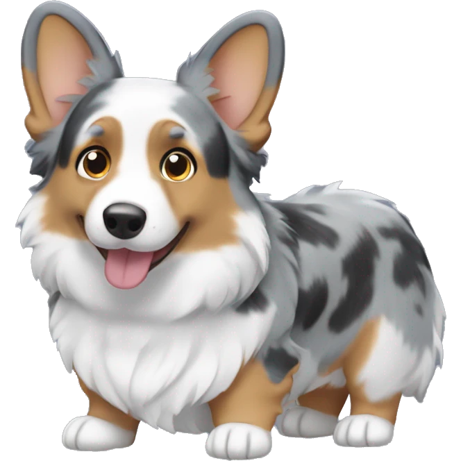 Blue Merle corgi male emoji